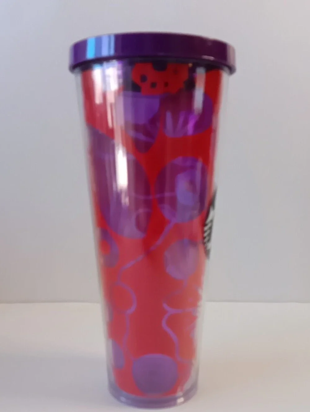 Starbucks Red & Purple Floral Double-Walled Cold 24oz Tumbler